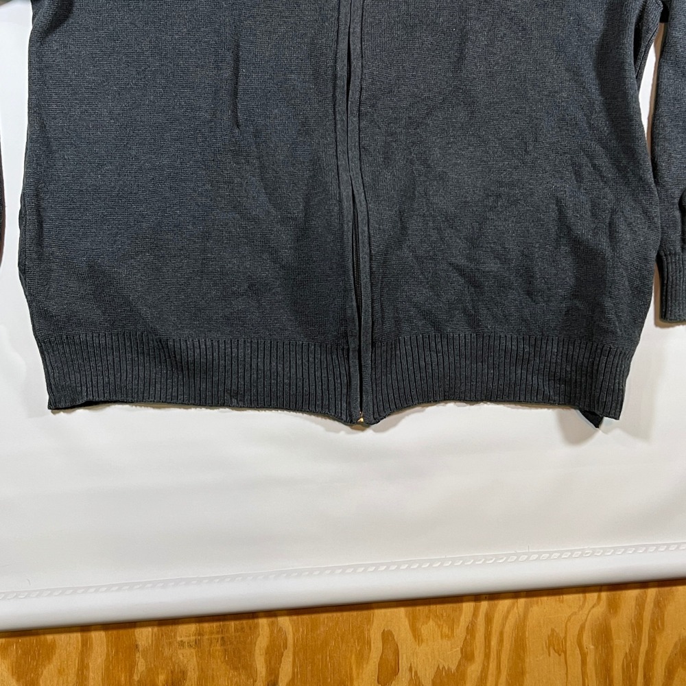 Attention Full Zip Sweater Mens XL Gray 0Mock Neck Knit Grandpa Core Dad Style - Picture 5 of 9